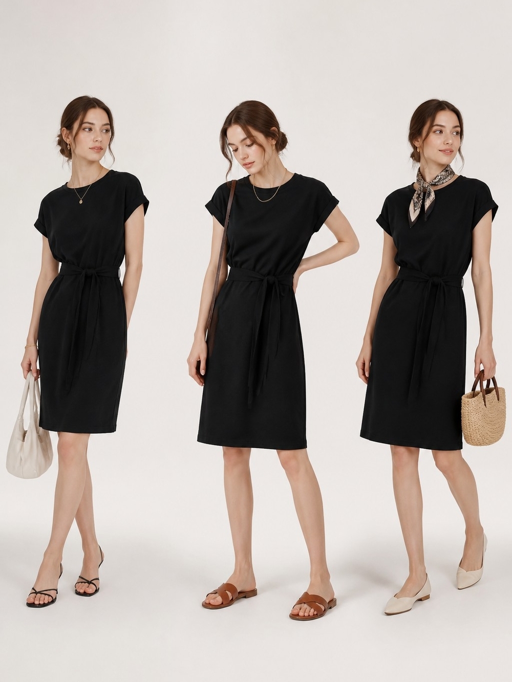 J. Crew Black Belted T-Shirt Dress - Women